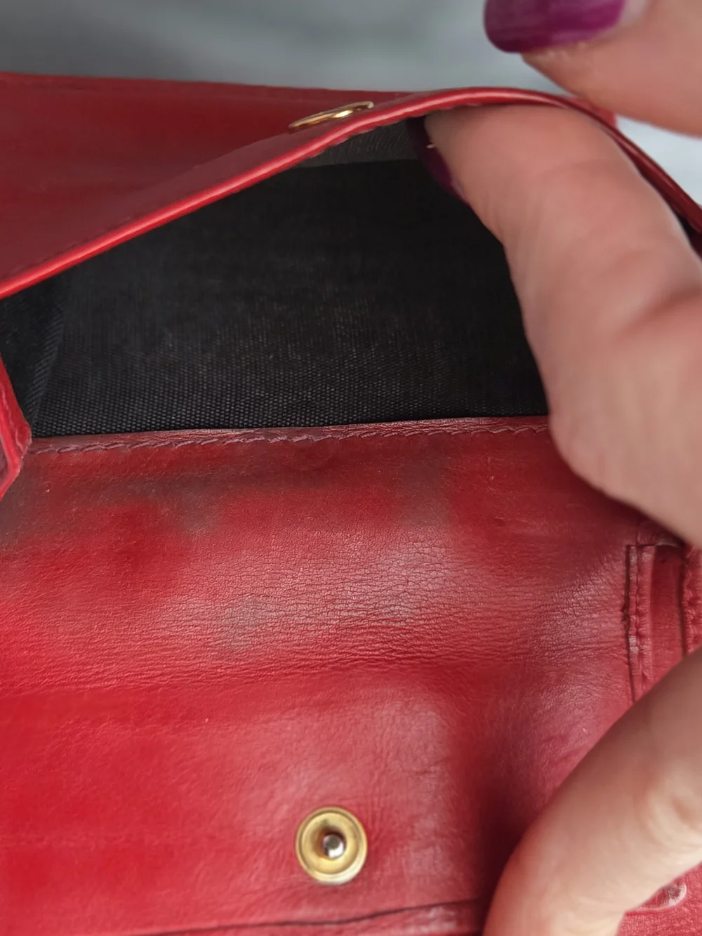 Red Leather Salvatore Ferragamo Wallet Featuring a Gold Gancini Clasp
